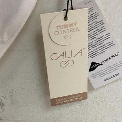 CALIA Women's Swim Collection High Rise Shirred V Front Bottom White WSA23407