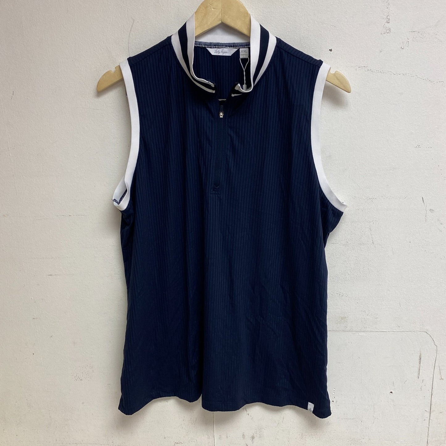 Lady Hagen Women's Smart Sleeveless Striped Polo Navy Blazer /White WGH11469 New