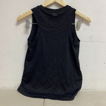 Calia Womens Bubble Mesh High Low Tank Pure Black Sleeveless Tank WAX11232M