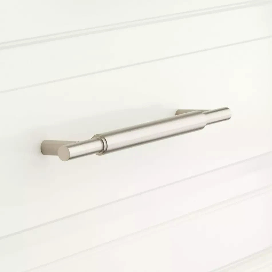 Signature Hardware 6" Colmar Solid Brass Cabinet Pull Brushed Nickel