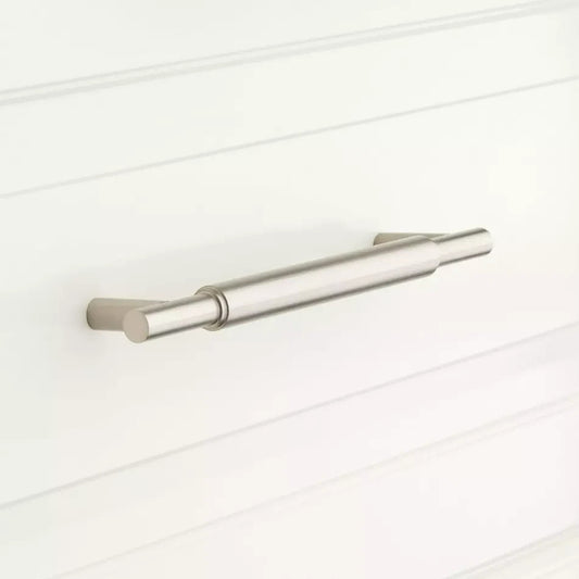 Signature Hardware 6" Colmar Solid Brass Cabinet Pull Brushed Nickel