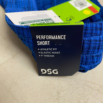 DSG Performance Novelty Textured Training Short University Navy/Cobalt DAM20114N