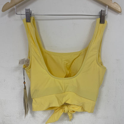 Calia Womenâs Long Line Bikini Top Golden Wheat Adjustable Swimwear WSA22211D