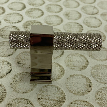Signature Hardware Andrex Knurled Offset Cabinet Knob Polished Nickel