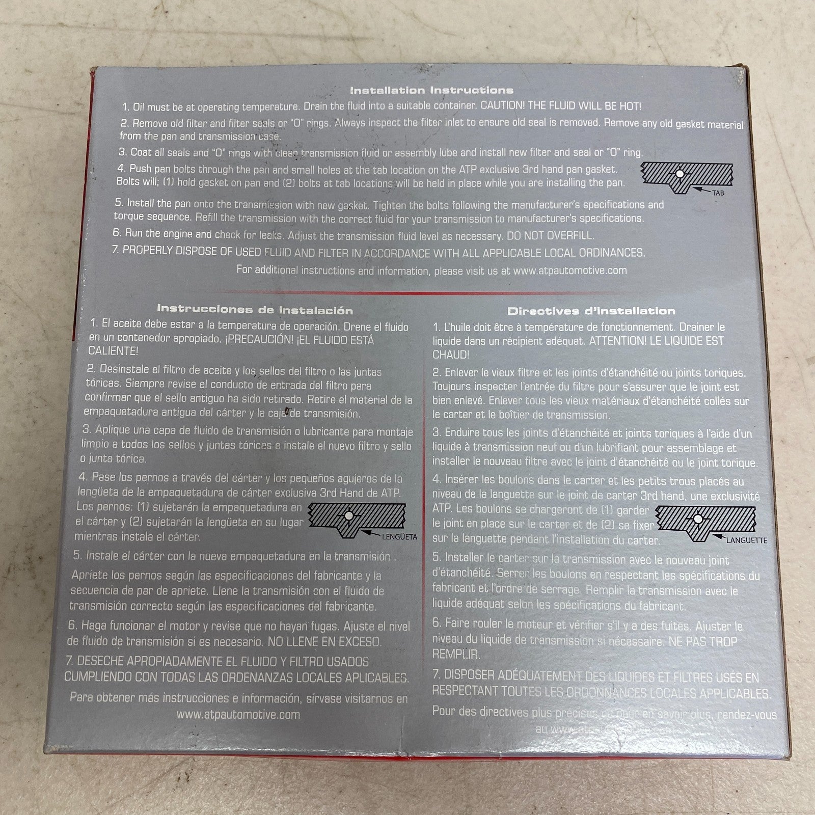 ATP Transmission Filter Kit w/ 3rd Hand Pan Gasket Model B‑33 Universal Fit