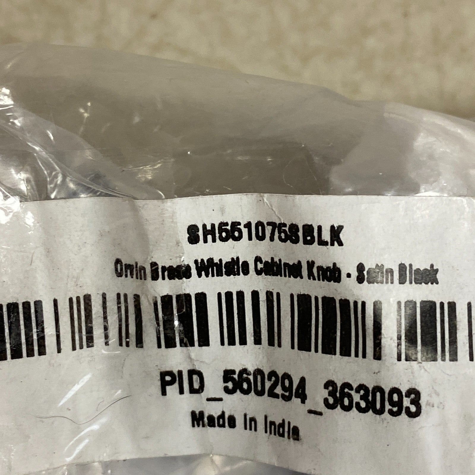 Signature Hardware Orvin Brass Whistle Cabinet Knob Satin Black 953552