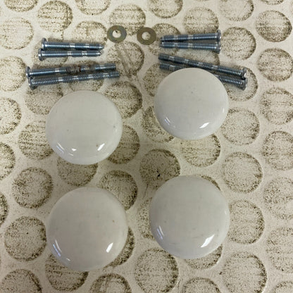 Assorted 4 Pack of Cabinet Knobs Porcelain White with Gold Accents