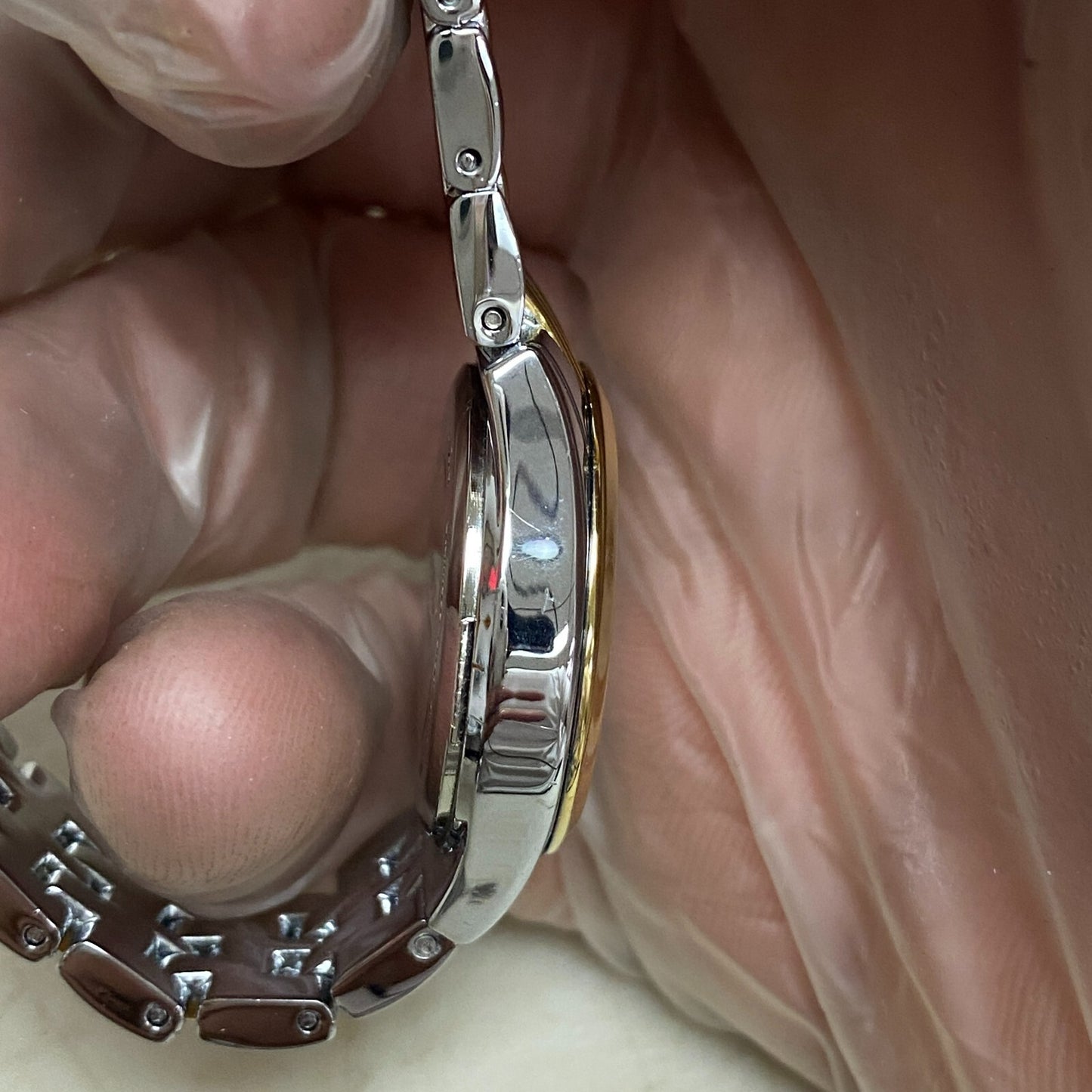 Armitron Women's Easy to Read Dial Bracelet Watch Gold/Silver Band 75/5304TB