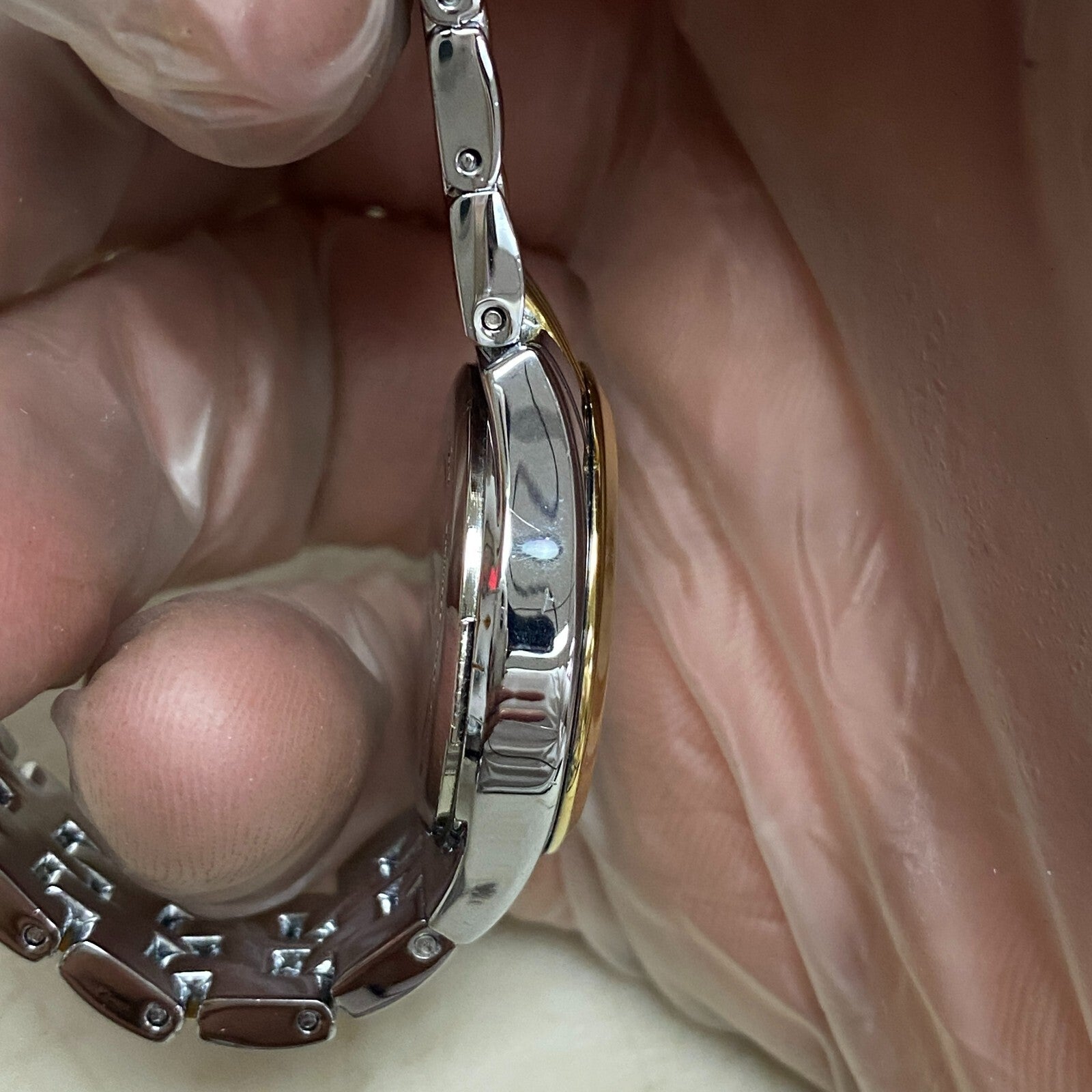 Armitron Women's Easy to Read Dial Bracelet Watch Gold/Silver Band 75/5304TB