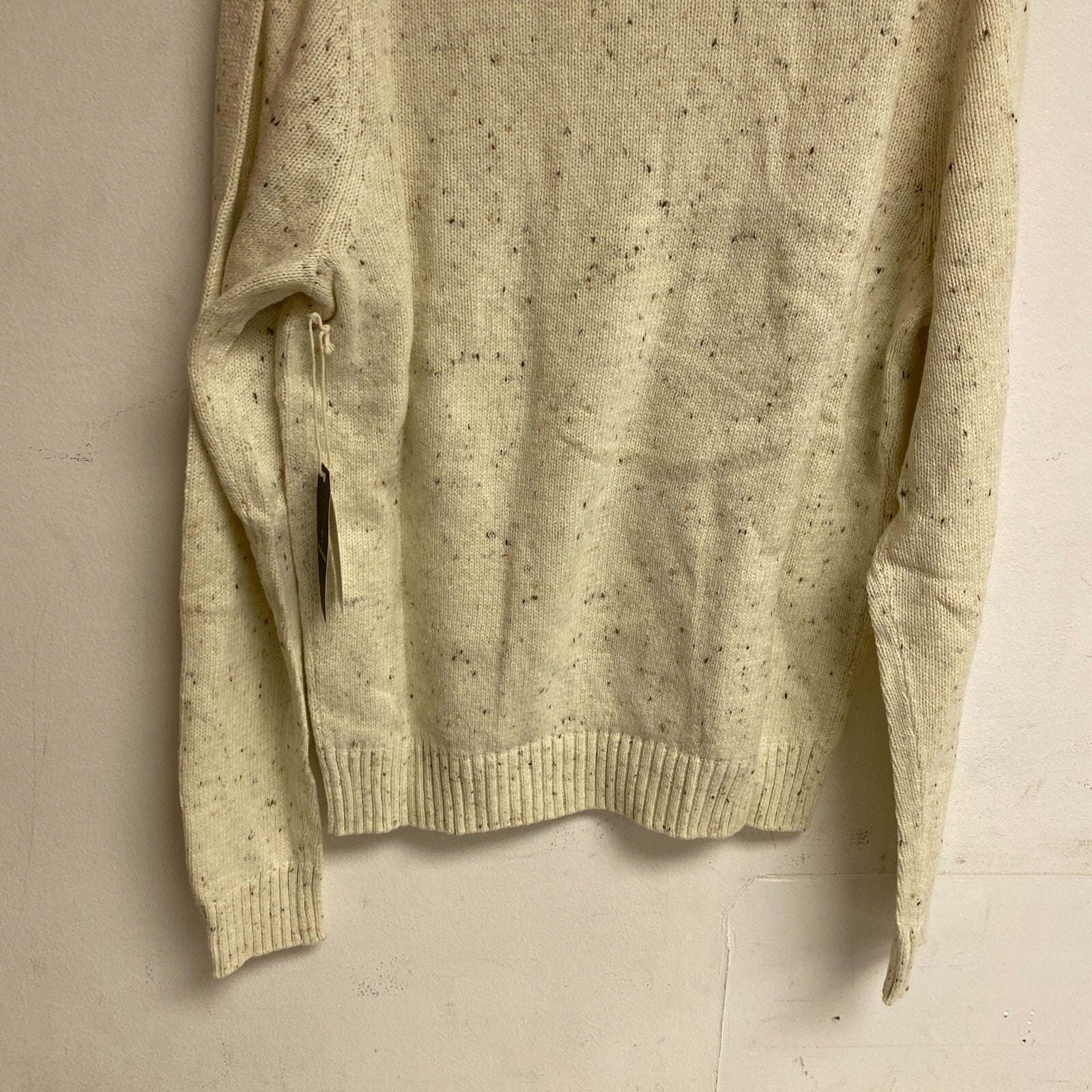 Mutual Weave Crew Neck Long Sleeve Mock Turtle Neck Sweater Size L Color Ivory