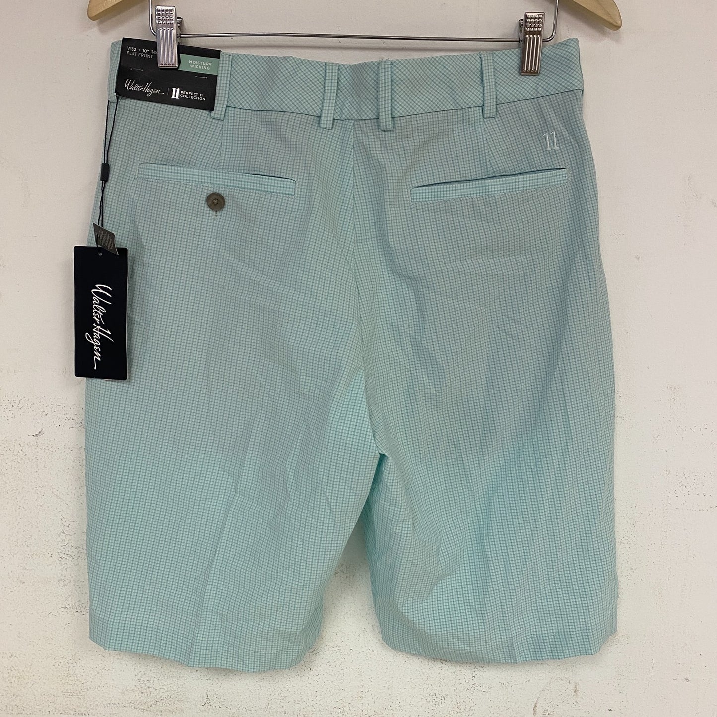 Walter Hagan P11 Menâs Light Green Seersucker Golf Shorts Summer Casual MGA141