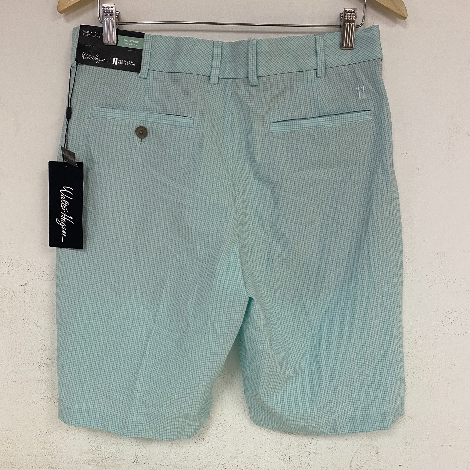 Walter Hagan P11 Menâs Light Green Seersucker Golf Shorts Summer Casual MGA141