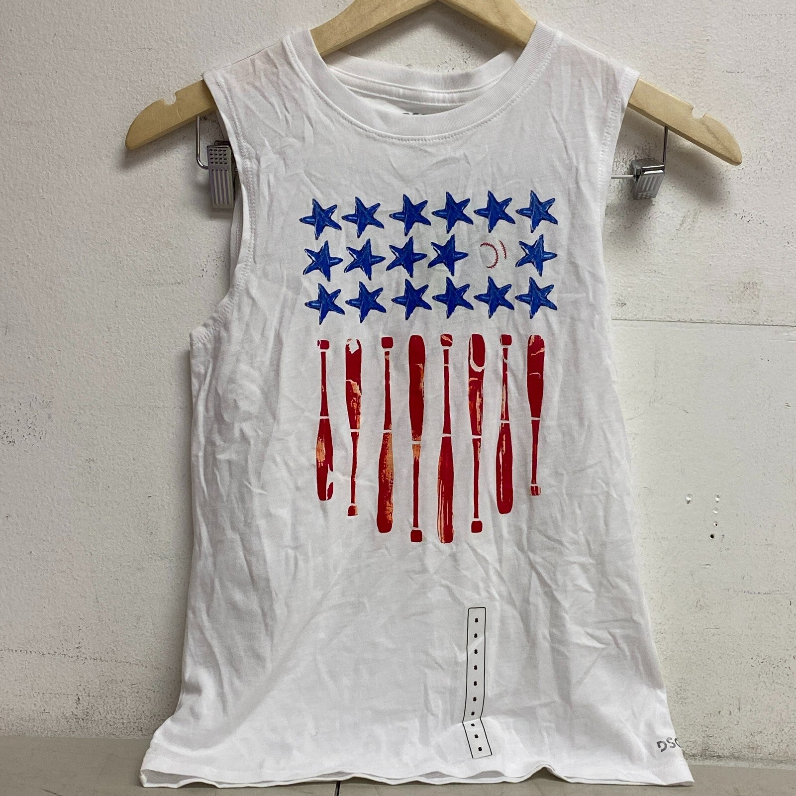 DSG Boys Cotton Graphic Tank Top Pure White Baseball Bats Sleeveless DAB12111