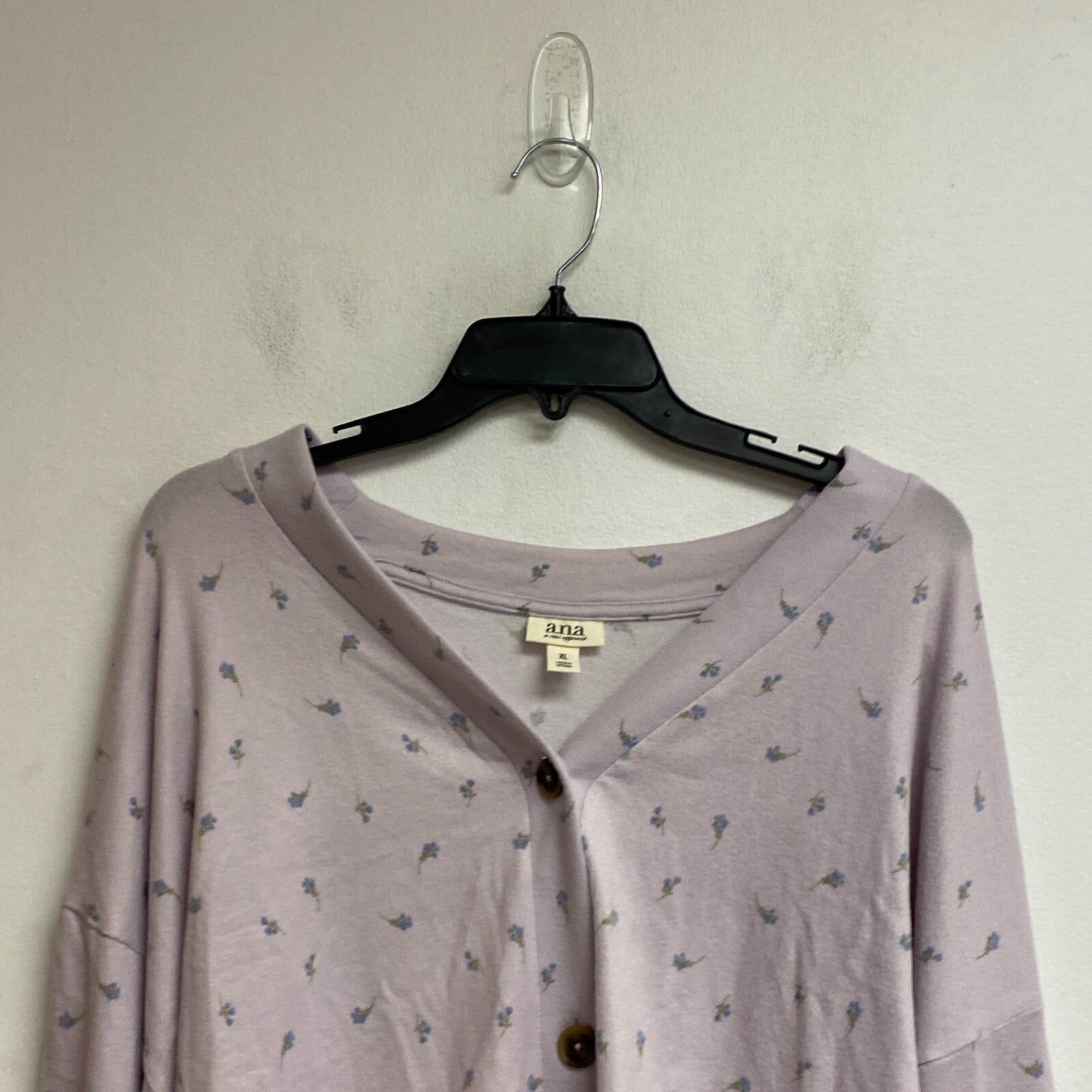 Ana a new approach size XL crop long sleeve button v-neck cardigan color Ditzy