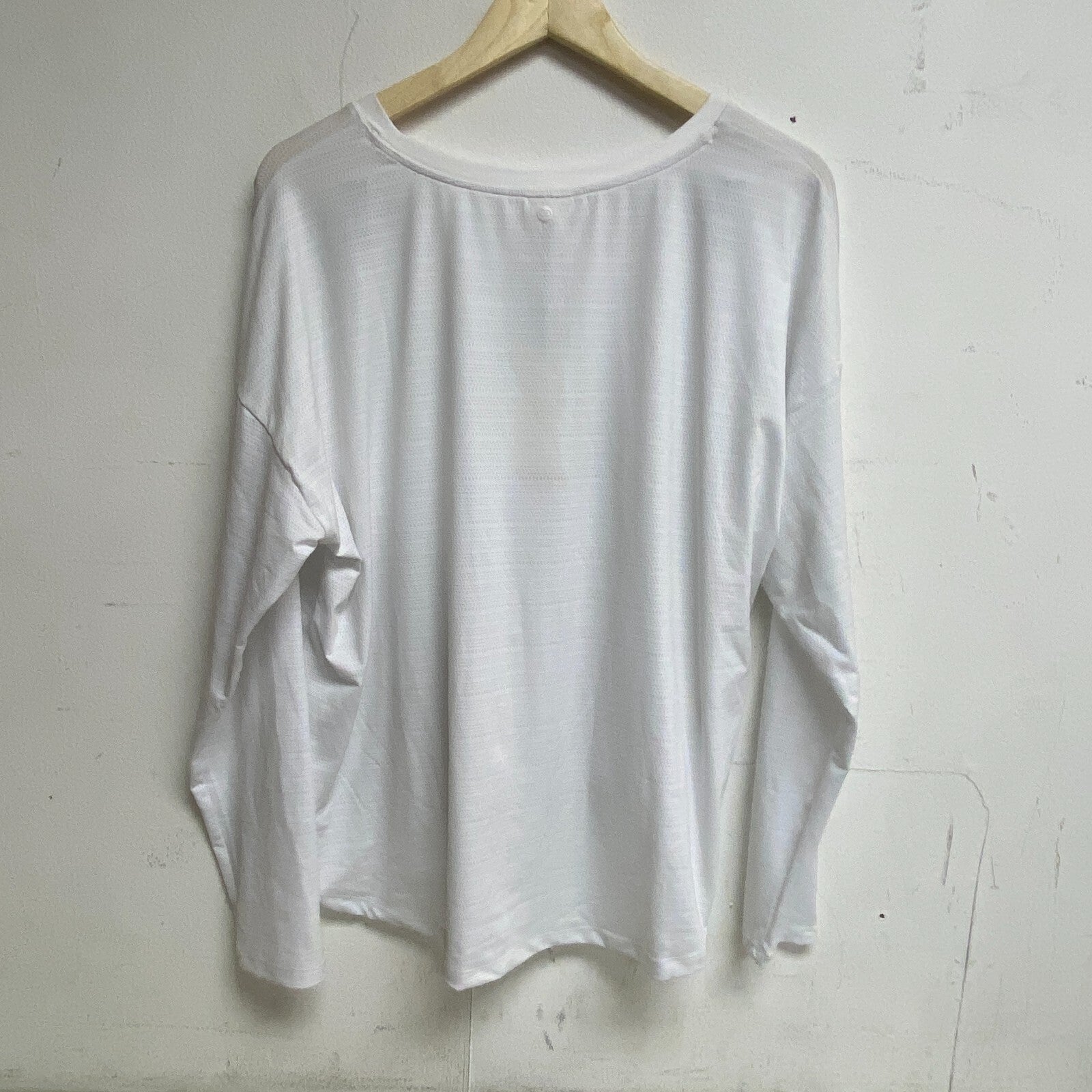 Calia Women's Stripe Pointelle Long Sleeves Blouse Pure White WAX11173S New