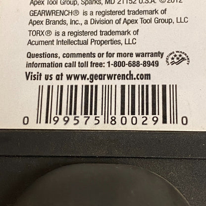 GEARWRENCH T30 4″ Torx Dual Material Screwdriver Chrome Shaft 80029
