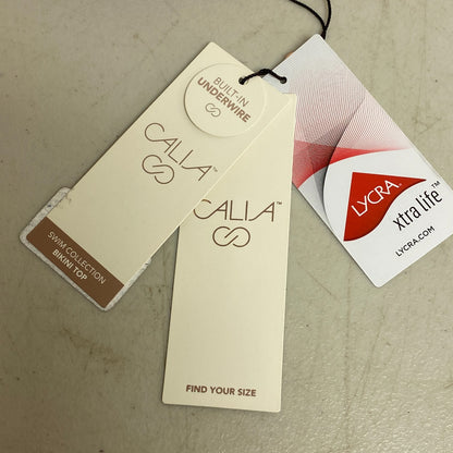 CALIA Women's Shirred Strapless Bandeau Low Support SwimTop Lilac Flash WSA23202