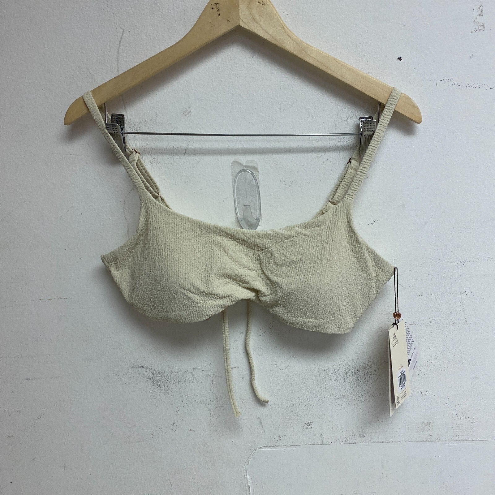 Calia Women's Swim Collection Racerback Tie Back Bikini Top Light Sand WSA23200N