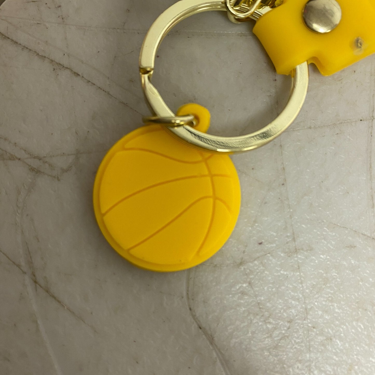 Assorted Silicone Air Jordan Sneaker Shoe 1 High Yellow and Black Keychain