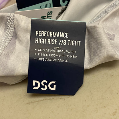 DSG Girls Performance Crossover Front Ankle Waist 7/8 Tight PRT Torn Camo Grey