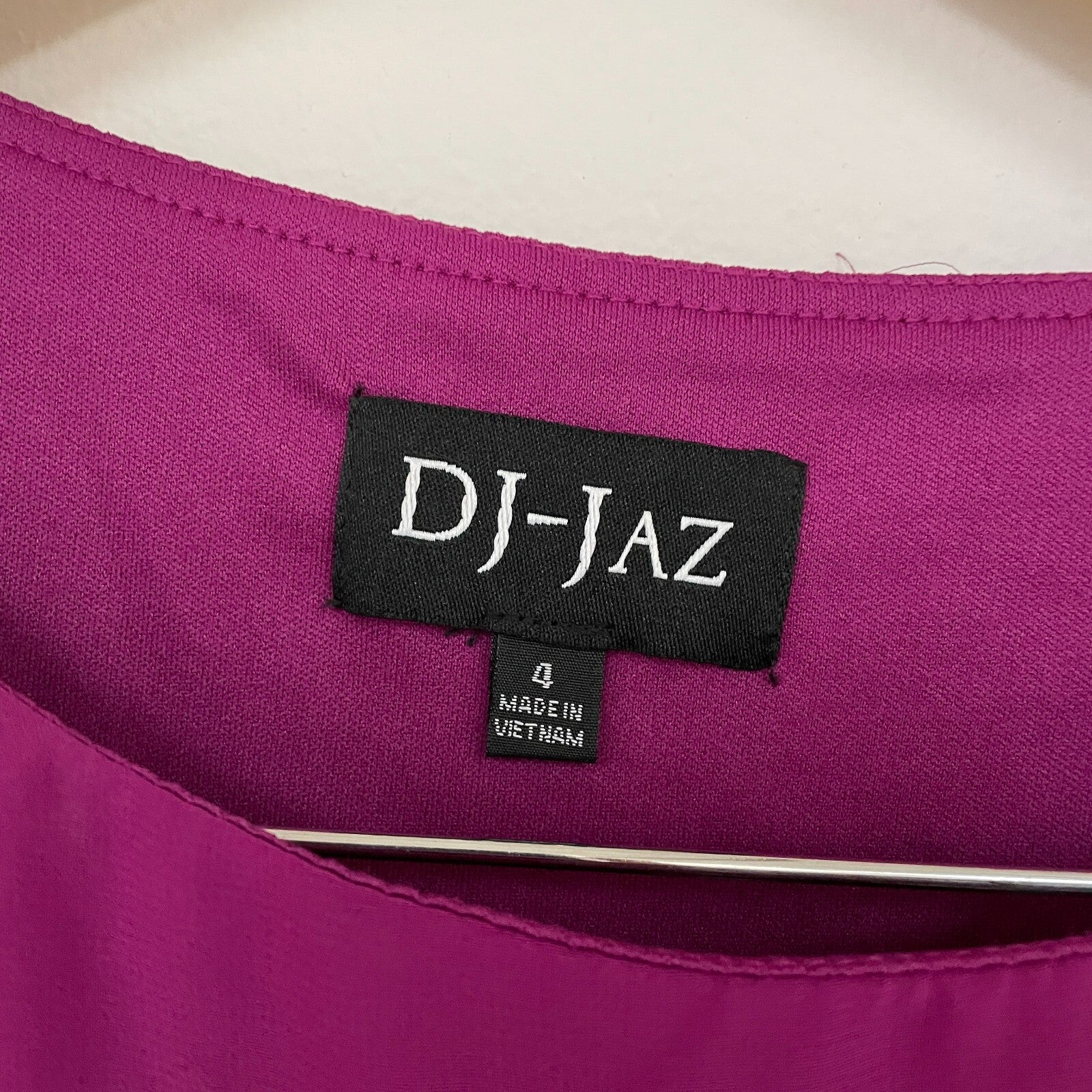 Dj Jaz 3/4 Split Sleeve Embellished Popover Sheath Dress Color: Orchid Size 4