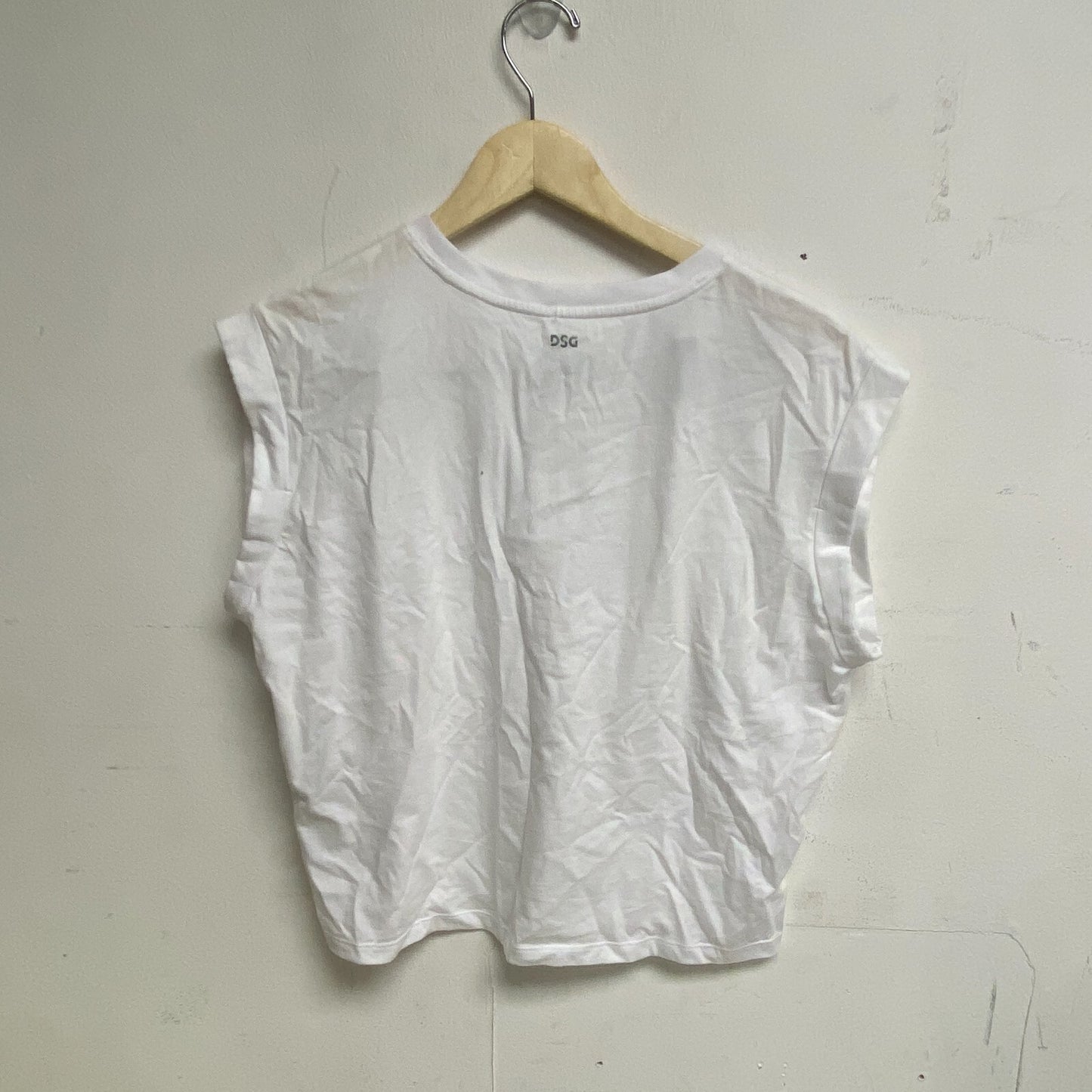 DSG Women's Everyday Cotton Fashion Relaxed Tank Round Neck Pure White DAW23302