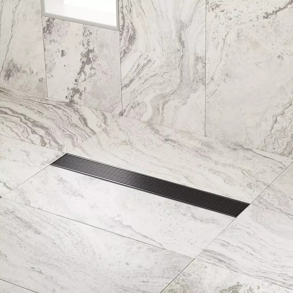 Signature Hardware 24" Effendi Linear Shower Drain- Matte Black