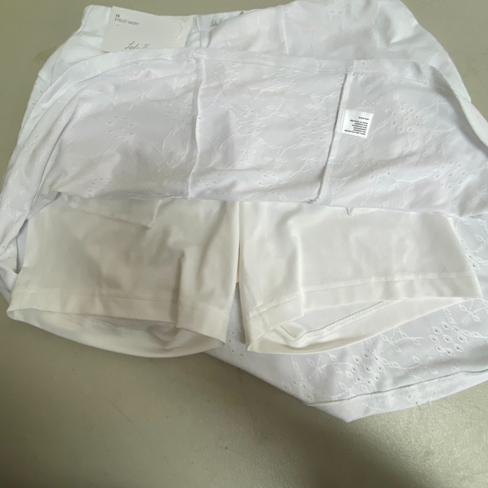 Lady Hagen Women's Eyelet Cute High Rise Skort Pure White WGH17446 New