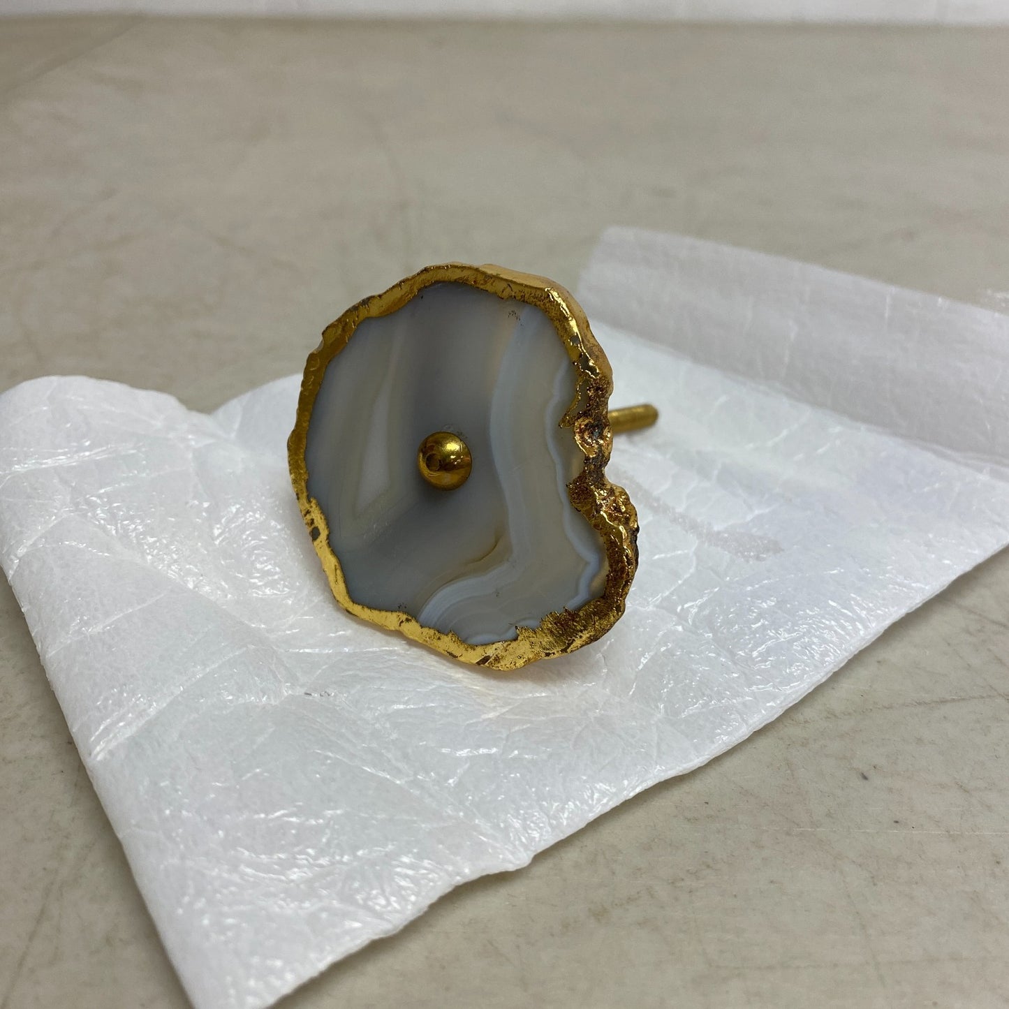 Signature Hardware Biviere White Agate Cabinet Knob 446997