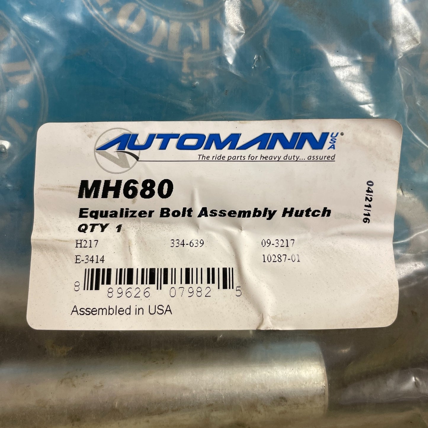 Automann MH680 Equalizer Bolt Kit E3414 WA12-5026 for Hutch & Great Dane
