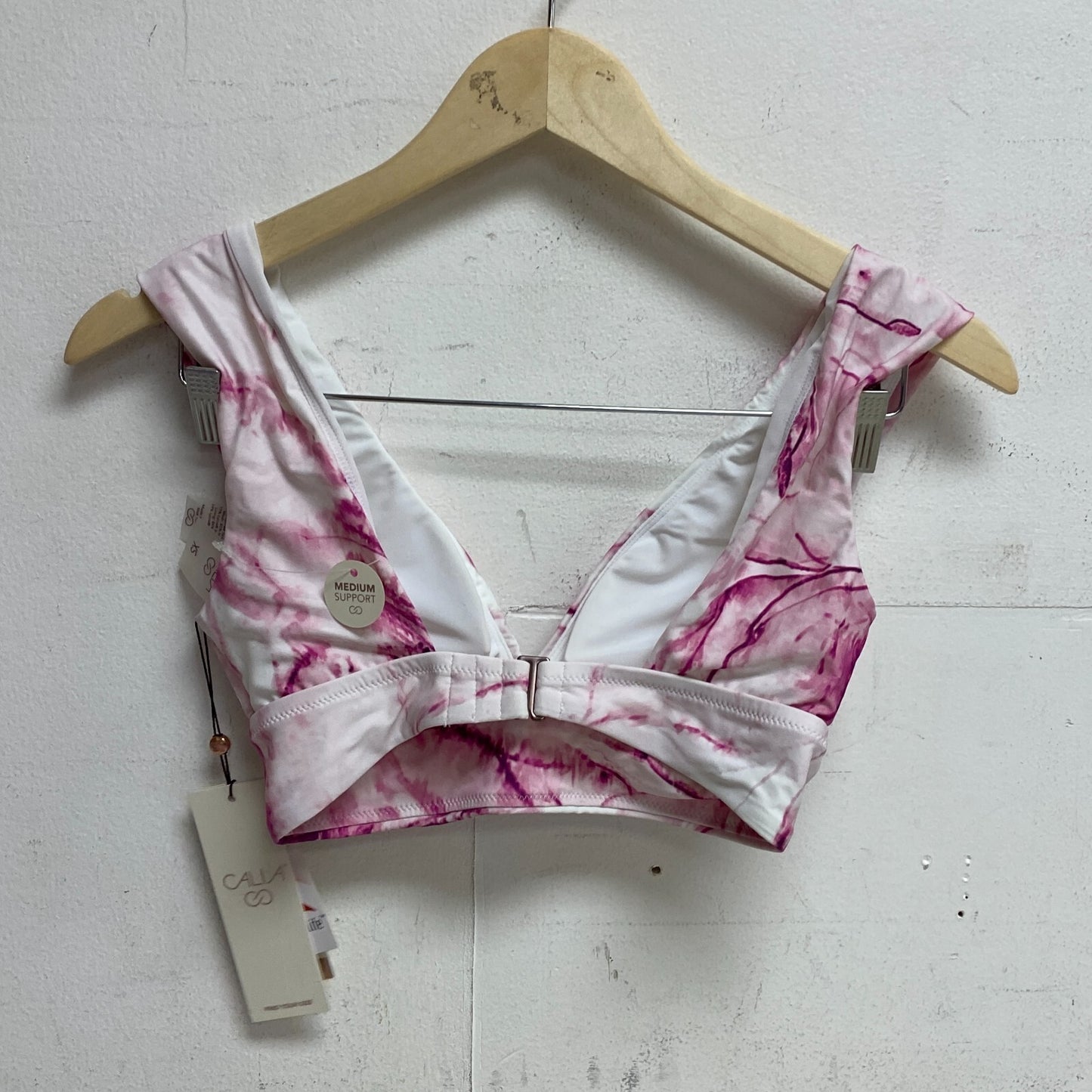 CALIA Women's Wide Shoulder Strap Square Neck Long Line Swim Top Floral Flourish