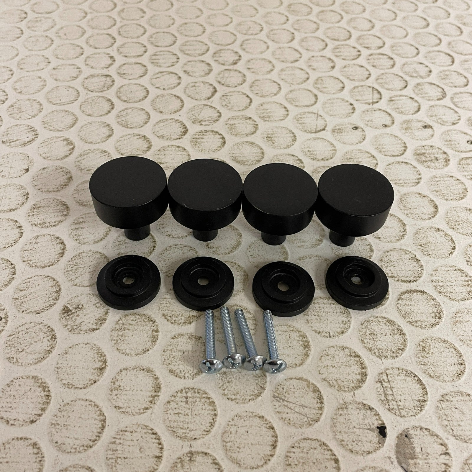 Signature Hardware Colmar 1¼″ Solid Brass Cabinet Knob Black, 4 PACK - 953576