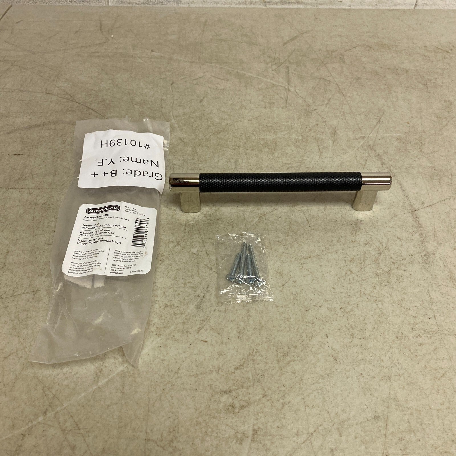 Signature Hardware 6-3/8" Jerico Cabinet Pull - Polished Nickel/Black Bronze