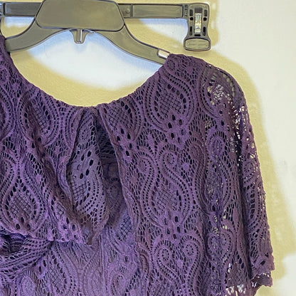 Danny &Nicole Short Sleeve Lay Over See Through Fit Dress Size 6 Women's color