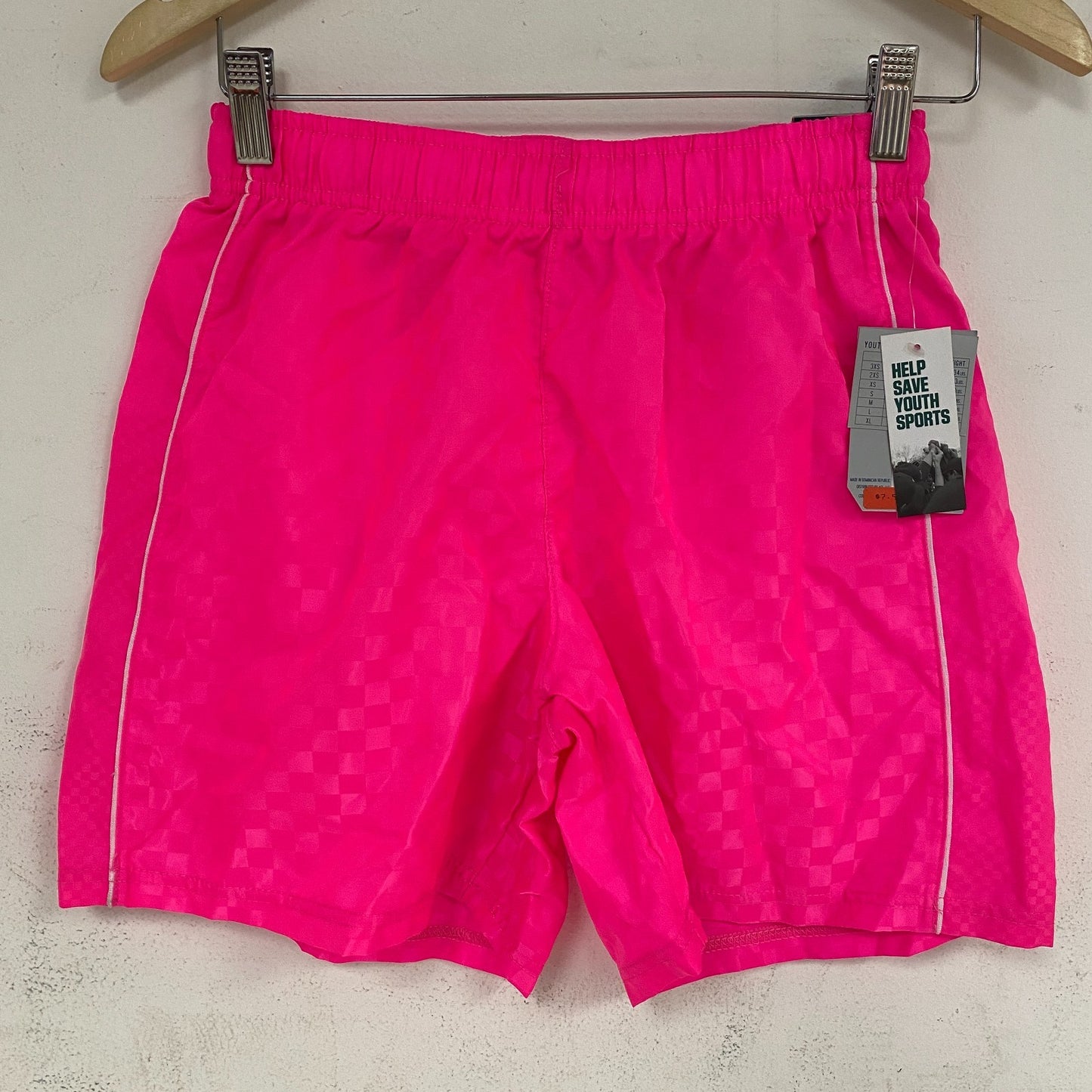 DSG Youth Woven Soccer Shorts Knockout Pink Drawcord Elastic Waist DAB10800