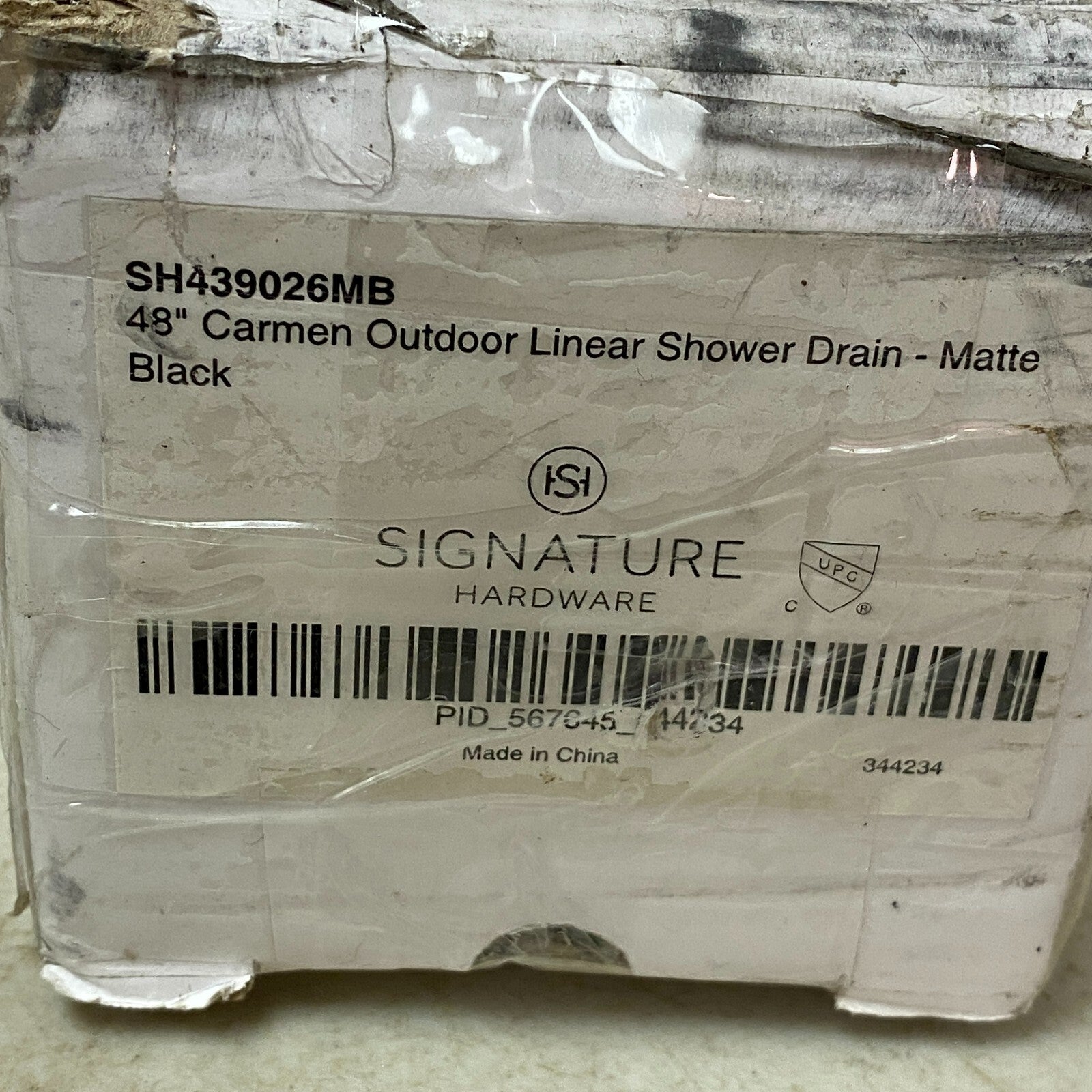 Signature Hardware 48" Carmen Linear Shower Drain - Matte Black SH439026MB