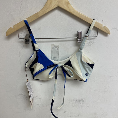 Calia Women's Swim  Tie Back Bikini Top Wavy Blocks Blue WSA23200PRT Brand New!