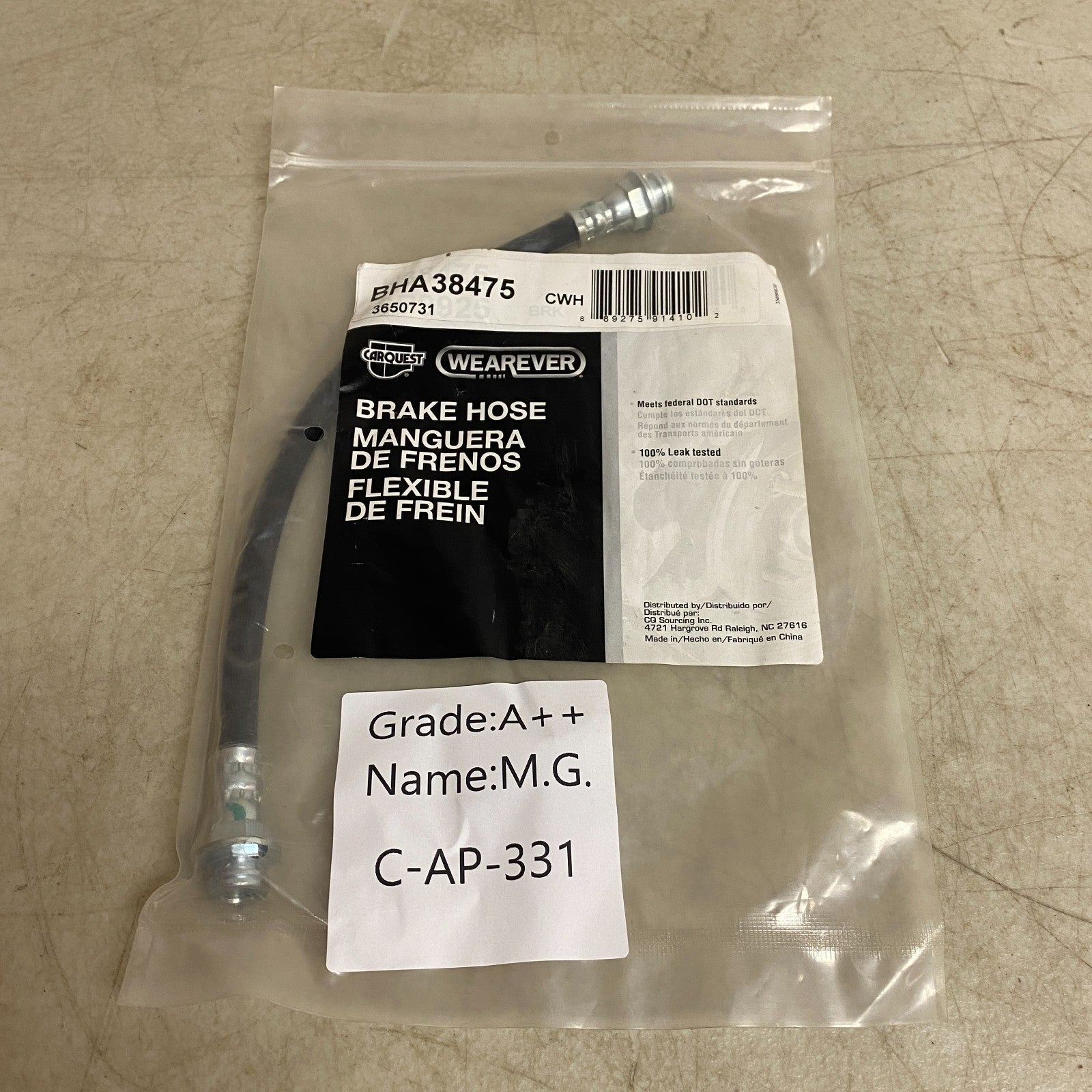 Carquest Wearever BHA38475 Brake Hose Assembly