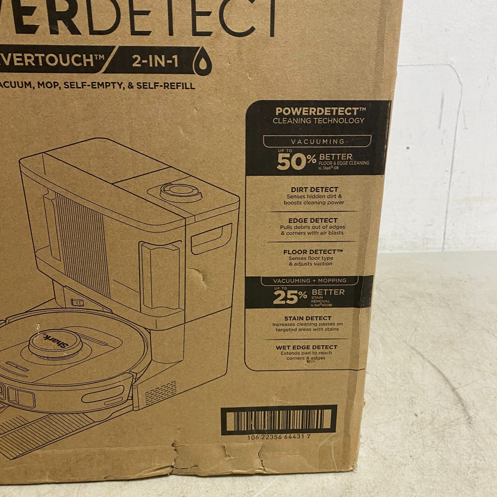 Shark AV2810YS PowerDetect NeverTouch Self- Empty Robot Vacuum & Mop New