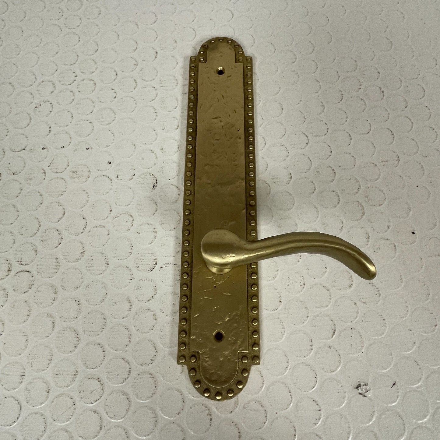 Signature Hardware Entrance Door Set Lever Dummy Satin Brass Left-Hand