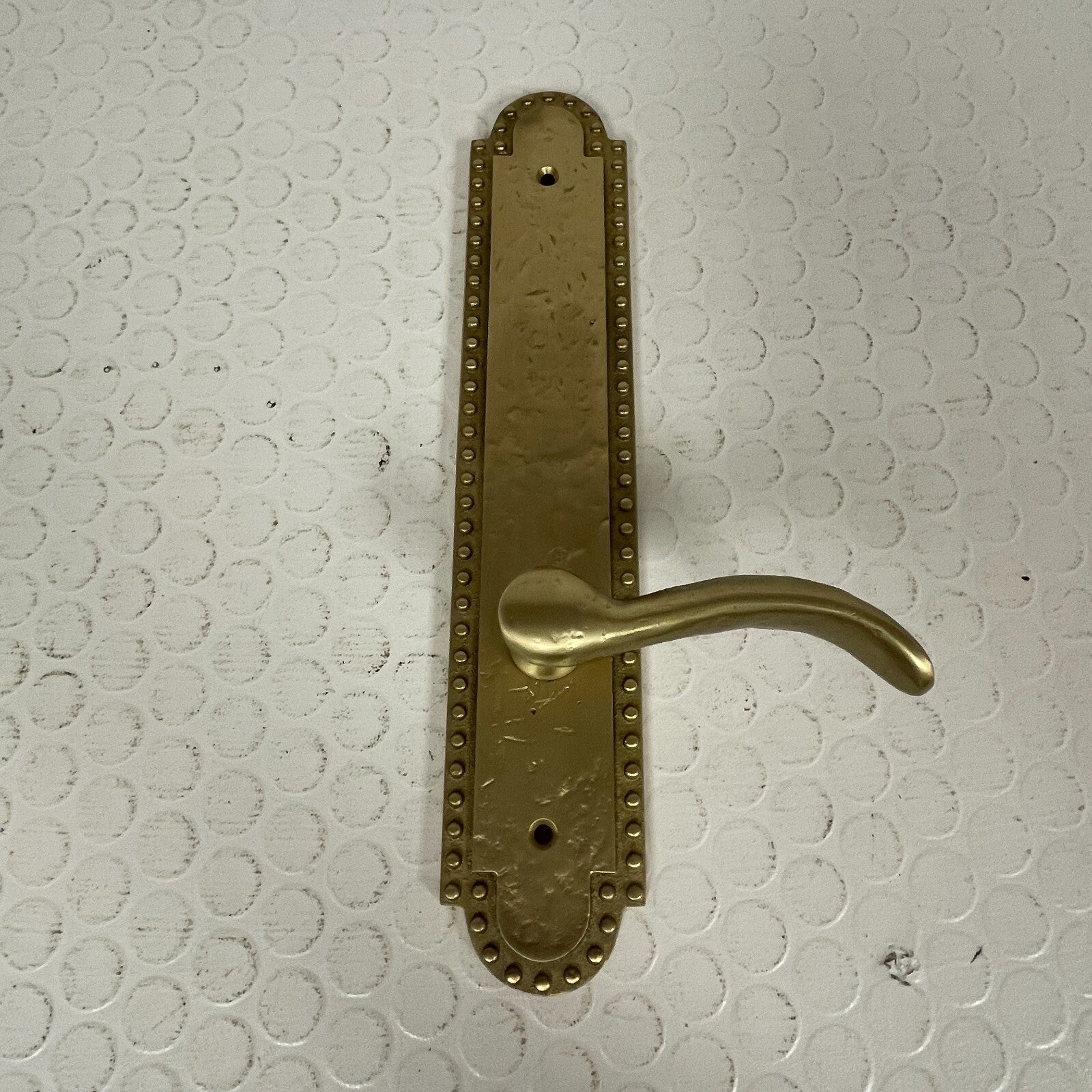 Signature Hardware Entrance Door Set Lever Dummy Satin Brass Left-Hand