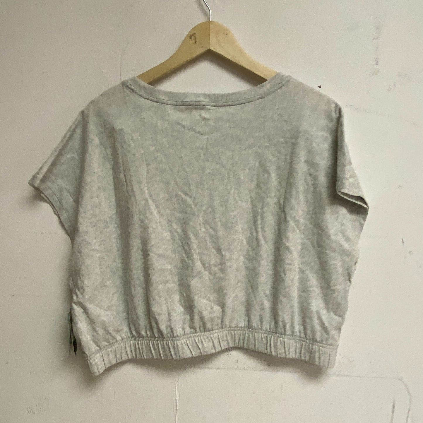 DSG Womens Cinched Hem Tee Light Heather Grey Solid Summer Stylish DAW12116H