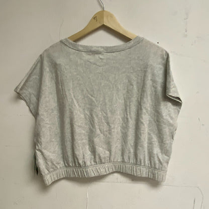 DSG Womens Cinched Hem Tee Light Heather Grey Solid Summer Stylish DAW12116H