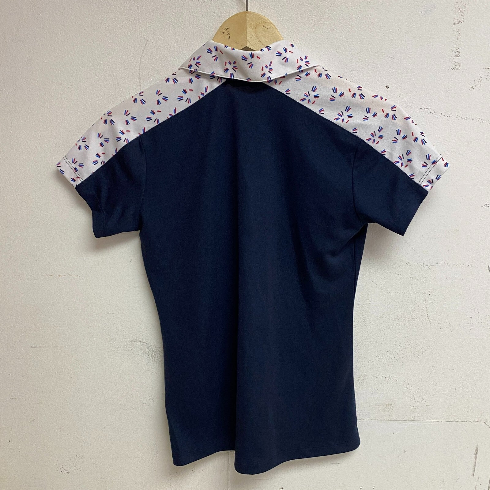 Lady Hagen Women' Print Block Short Sleeve Polo White / Dark Navy  WGH11451