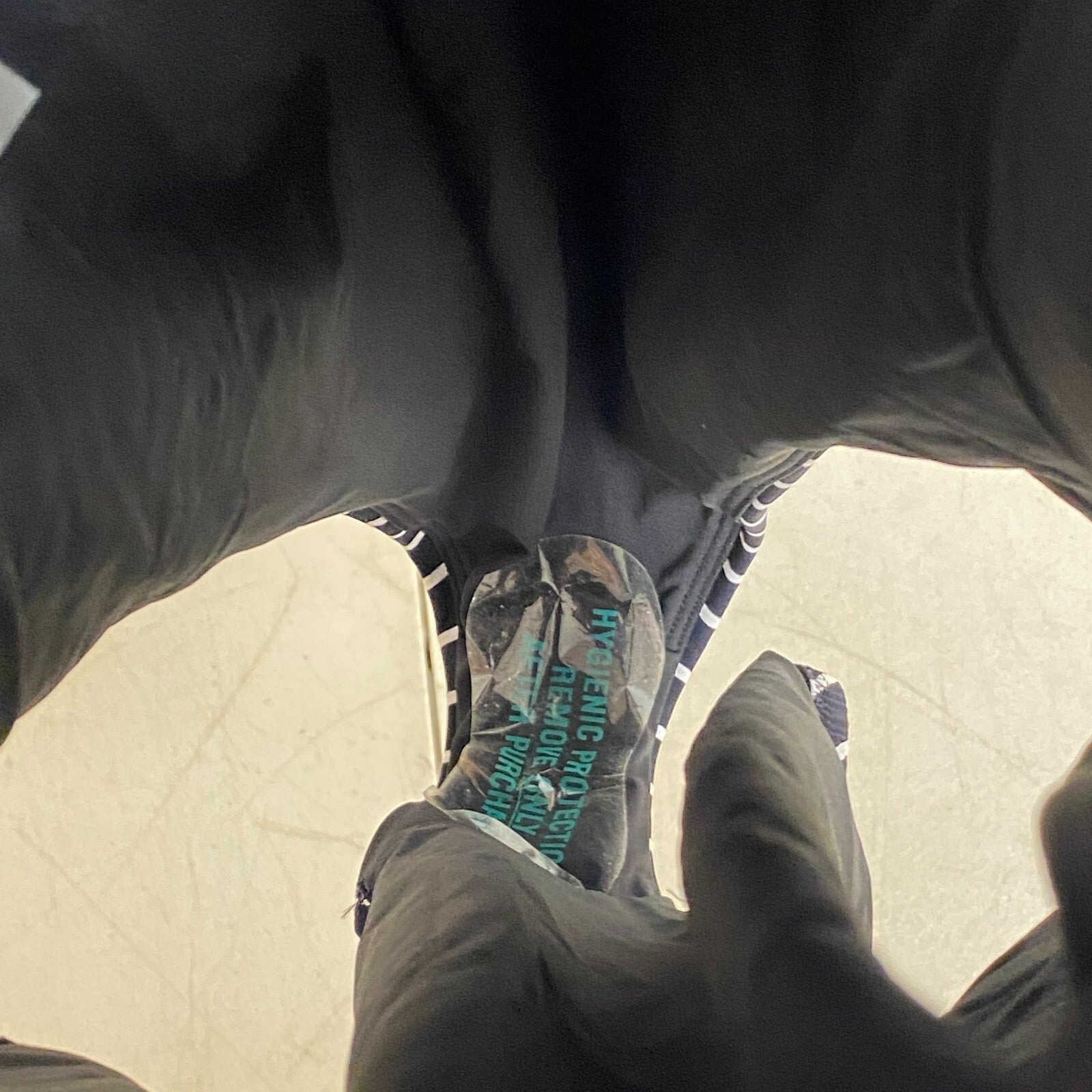 Calia Women's Sculpt Drop Back One Piece Swimsuit Stripe Black WSA23110PRT