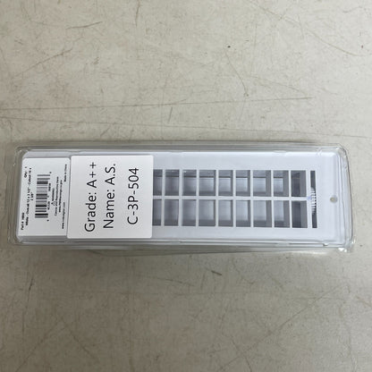 RV Designer H850 White Plastic Floor Register w Damper 12"x3.5" Interior Vent