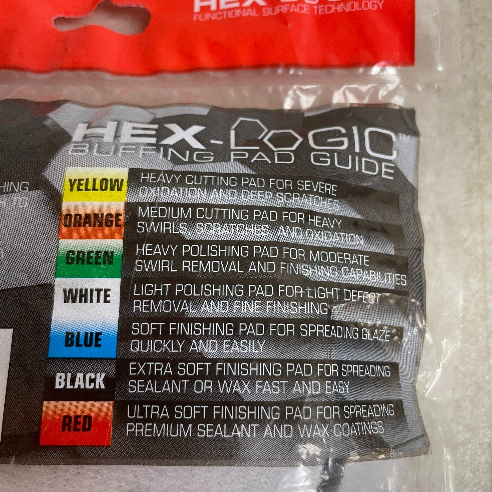 Chemical Guys Hex-Logic 4" Black Finishing Pad Hook-&-Loop BUFX_106HEX4