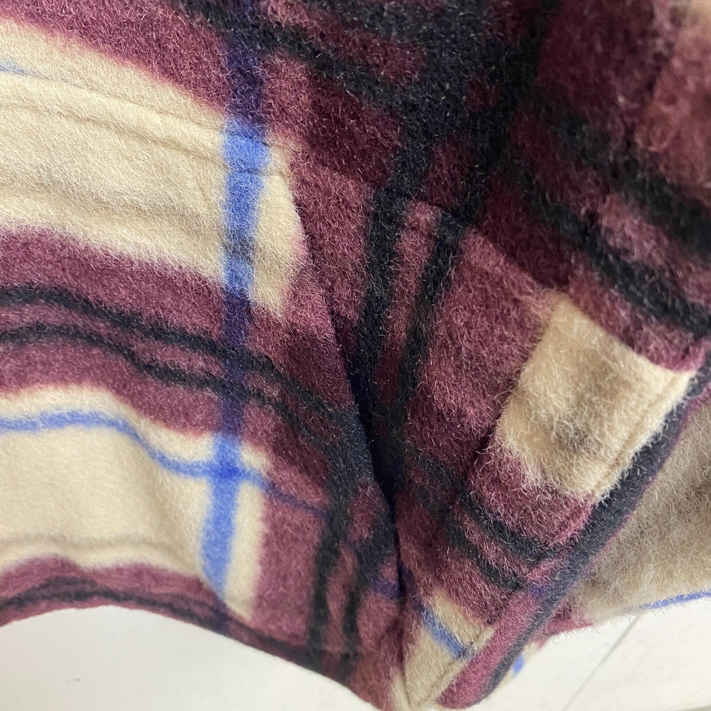 Alpine Design Women's W AD Wayfarer Fleece 1/4 Zip Iowa Plaid DK Burgundy New!