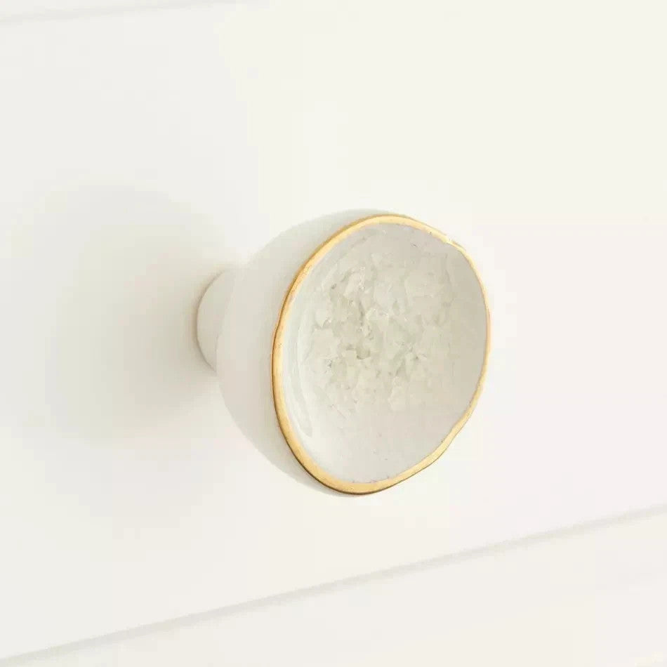 Signature Hardware Menotti 1¾″ Oval Porcelain Cabinet Knob White