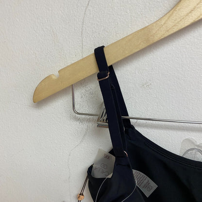 Calia Women's Swim Tie Back Racerback Low Support Bikini Top Pure Black WSA23200